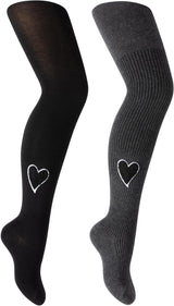 Zubii Girls Sherpa Heart Cotton Tights - 1127