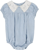 Analogie by Lil Legs Windowpane Collection Baby Girls Romper - WPR