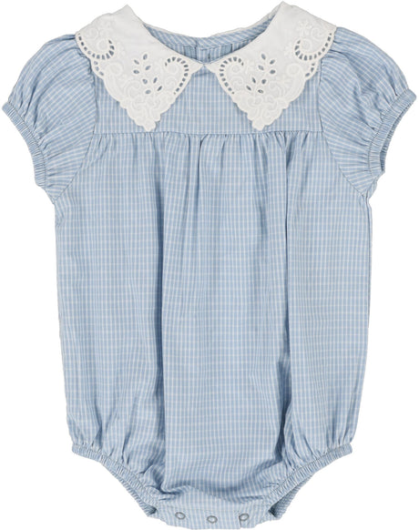 Analogie by Lil Legs Windowpane Collection Baby Girls Romper - WPR