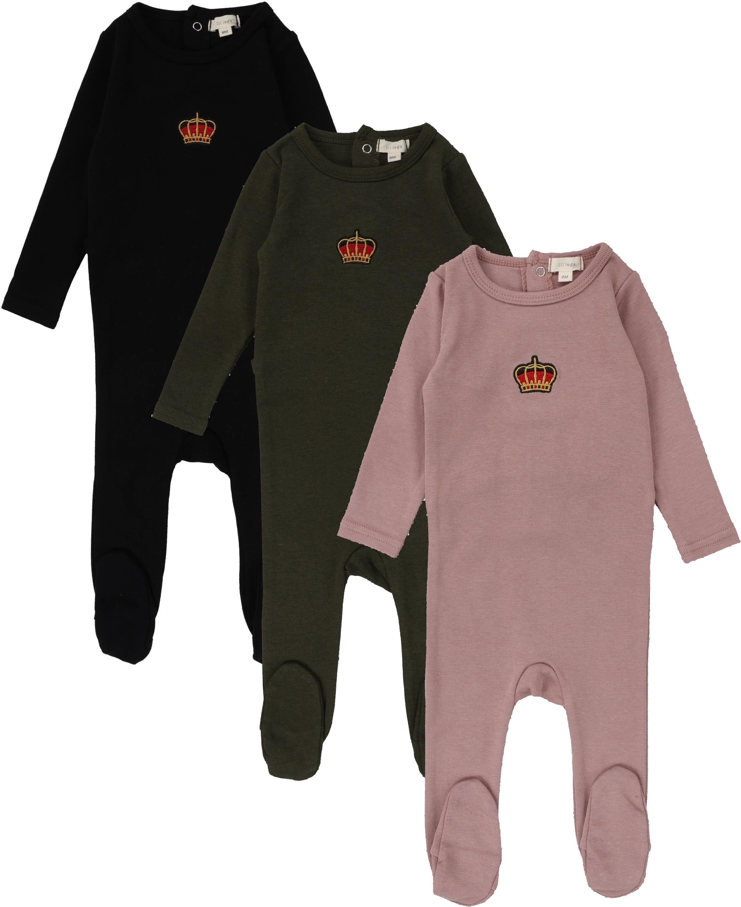 Lil Legs Shabbos Collection Baby Toddler Boys Girls Crown Cotton Footi ShirtStop