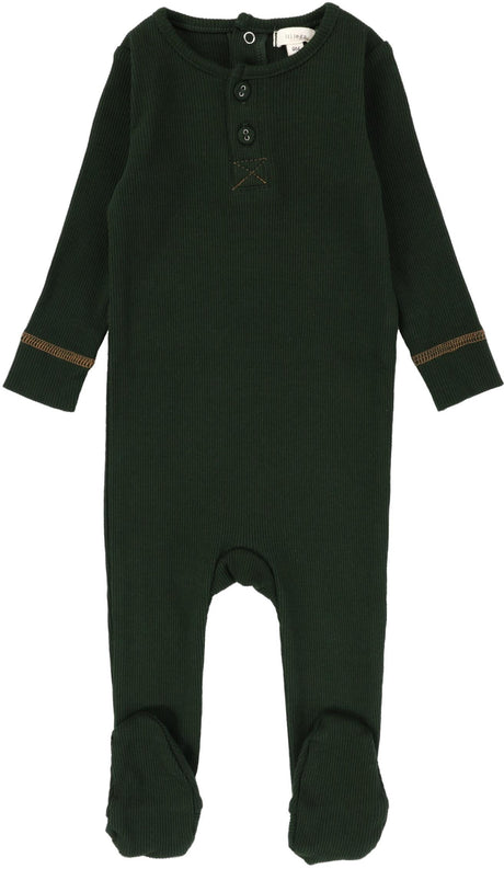 Lil Legs Baby Toddler Boys Girls Henley Cotton Footie Stretchie