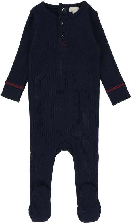 Lil Legs Baby Toddler Boys Girls Henley Cotton Footie Stretchie