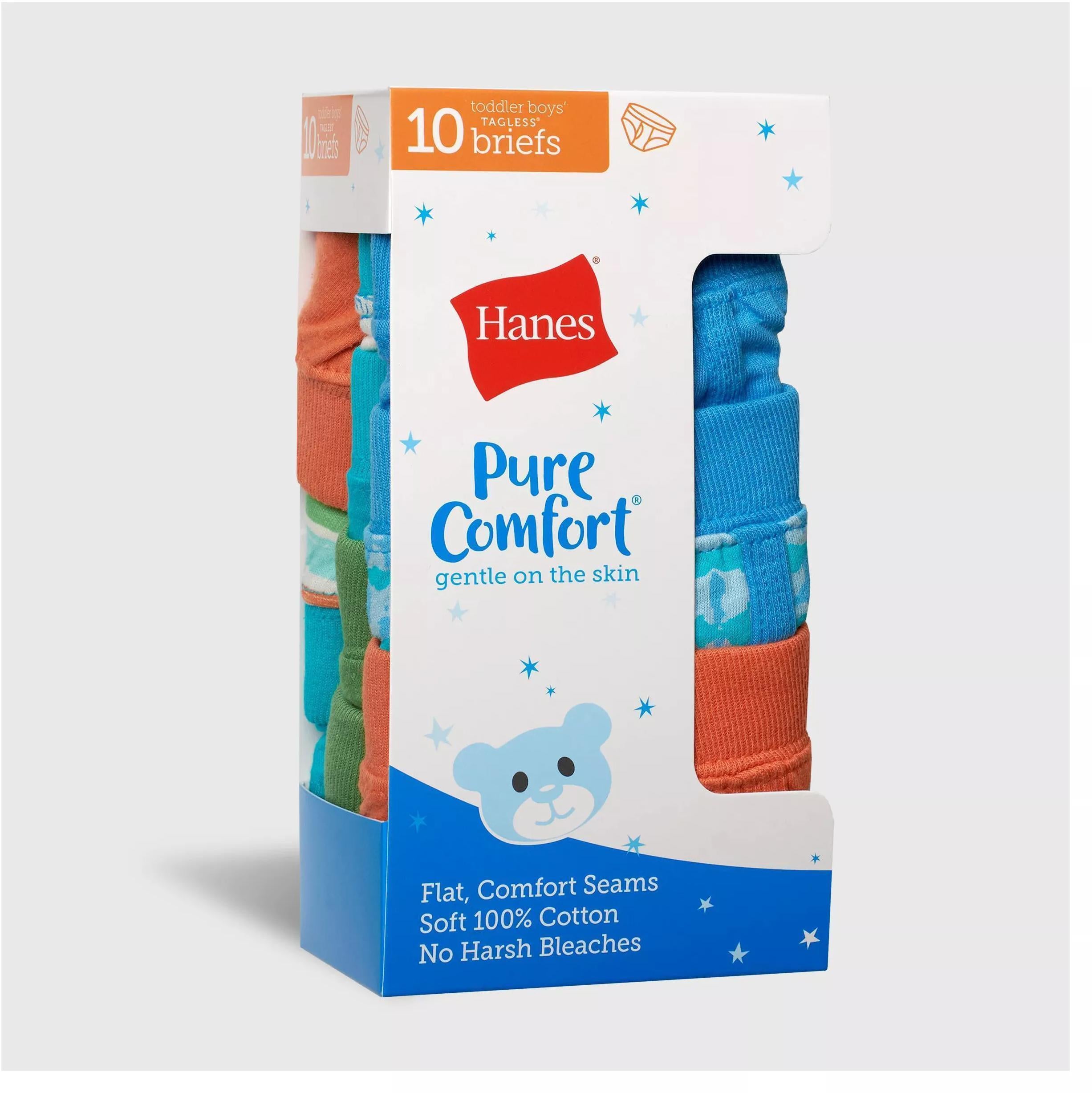 Hanes Toddler Boys Pure Comfort Briefs 10 Pack - TBPUBR – ShirtStop