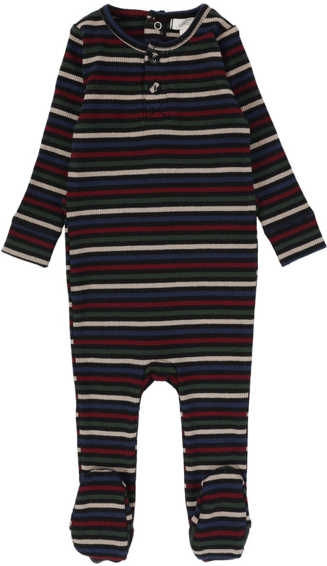 Lil Legs Baby Toddler Boys Girls Henley Cotton Footie Stretchie