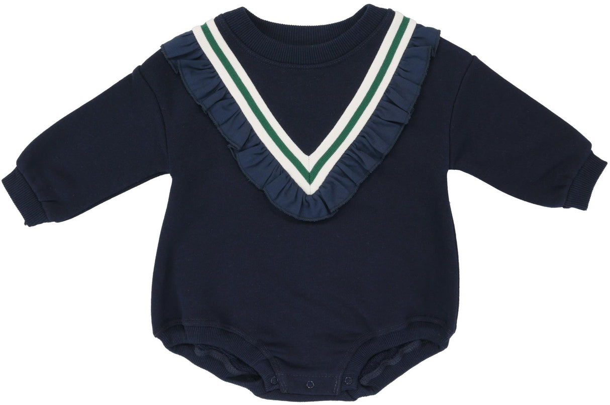 Lil Legs Sweatshirt Collection Baby Toddler Girls Varsity Ruffle Romper