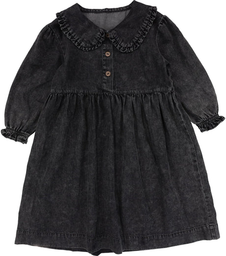 Analogie by Lil Legs Stonewash Collection Girls Peter Pan Long Sleeve Dress - SWPDQ