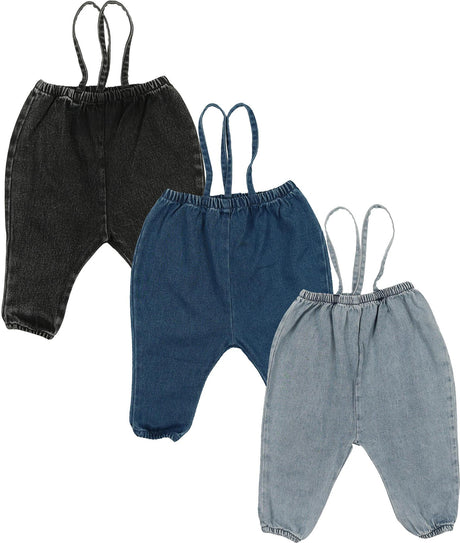 Lil Legs Denim Basic Collection Baby Toddler Boys Girls Bubble Suspender Pants Overall - BSP