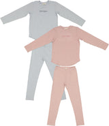 Crew Lounge Boys Girls Heathered Cotton Pajamas - SG2904