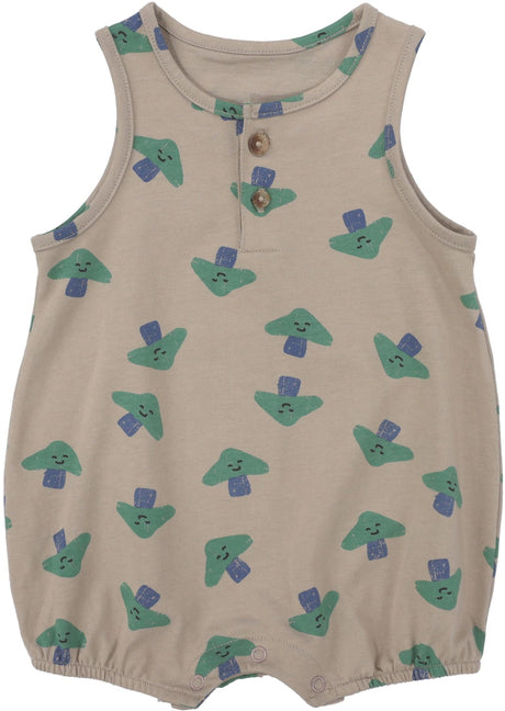 Analogie by Lil Legs Taupe Collection Baby Boys Mushroom Romper - TMR