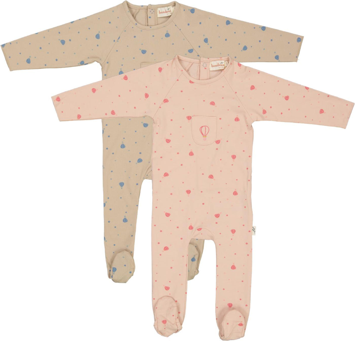 Bondoux Bebe Baby Boys Girls Air Balloon Cotton Stretchie - S25-366B