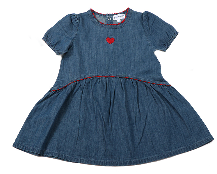 Bopop Girls Denim Scallop Dress - L813