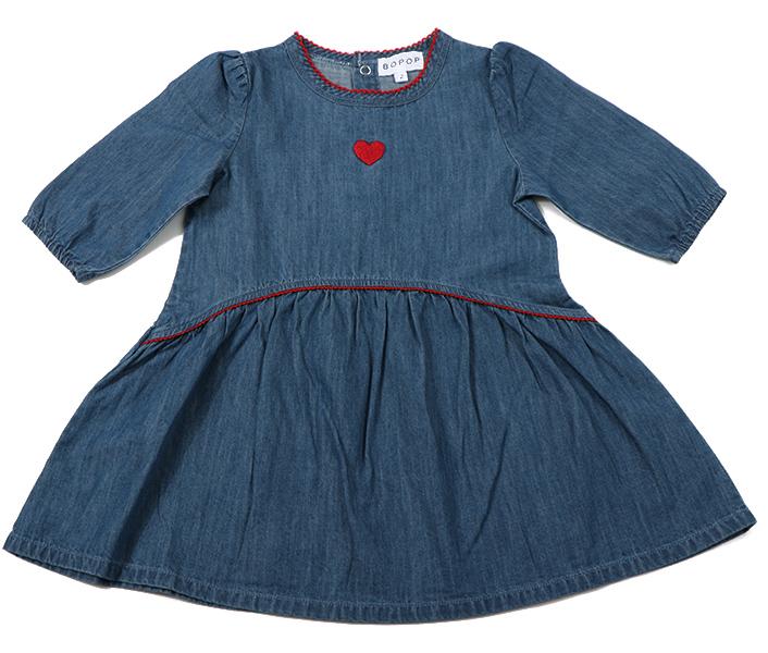 Bopop Girls Denim Scallop Dress - L813