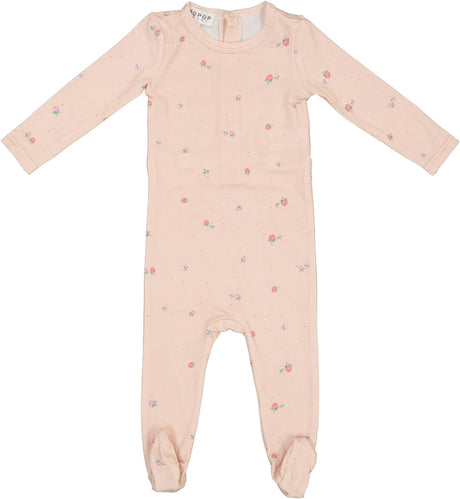 Bopop Baby Girls Strawberry Cotton Stretchie - P632