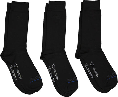 T.O. Collection Mens Cotton Flat Dress Socks 3 Pack - TO-CS2M