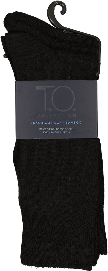 T.O. Collection Mens Bamboo Ribbed Dress Socks 3 Pack - TO-CS3M