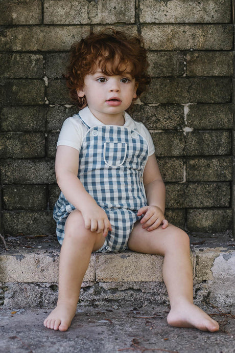 Analogie by Lil Legs Gingham Collection Baby Toddler Boys Suspender Romper - GSPR