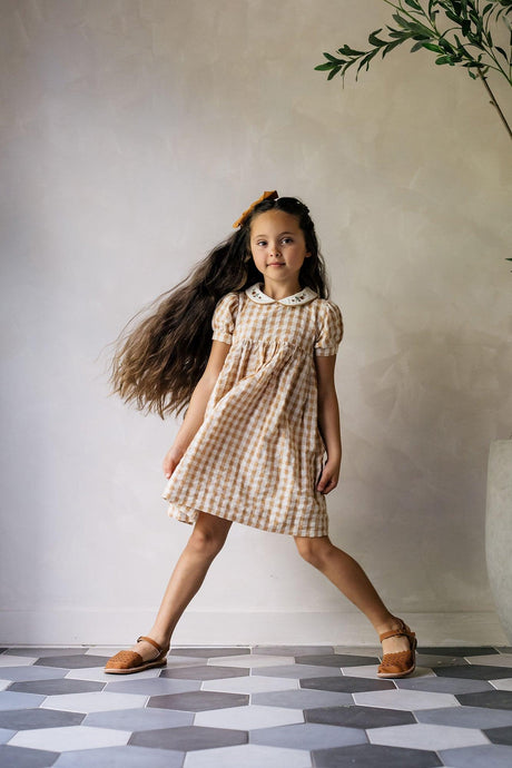 Analogie by Lil Legs Gingham Collection Girls Short Sleeve Dress -  GDS