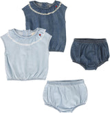 Analogie by Lil Legs Lightweight Denim Collection Baby Girls Fringe Outfit - LWGST