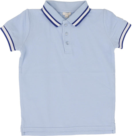 Lil Legs Boys Thick White Stripe Short Sleeve Polo Shirt - PTWS