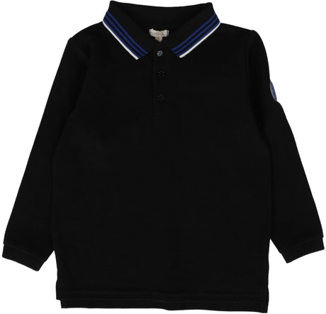 Lil Legs Boys Multi Stripe Collar Long Sleeve Polo Shirt - PMSCPL