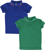 Lil Legs Boys Double Stripe Short Sleeve Polo Shirt - PDSP