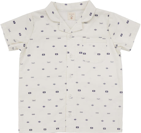 Analogie by Lil Legs Geometric Collection Boys Short Sleeve Collar Dress Shirt - GMCS