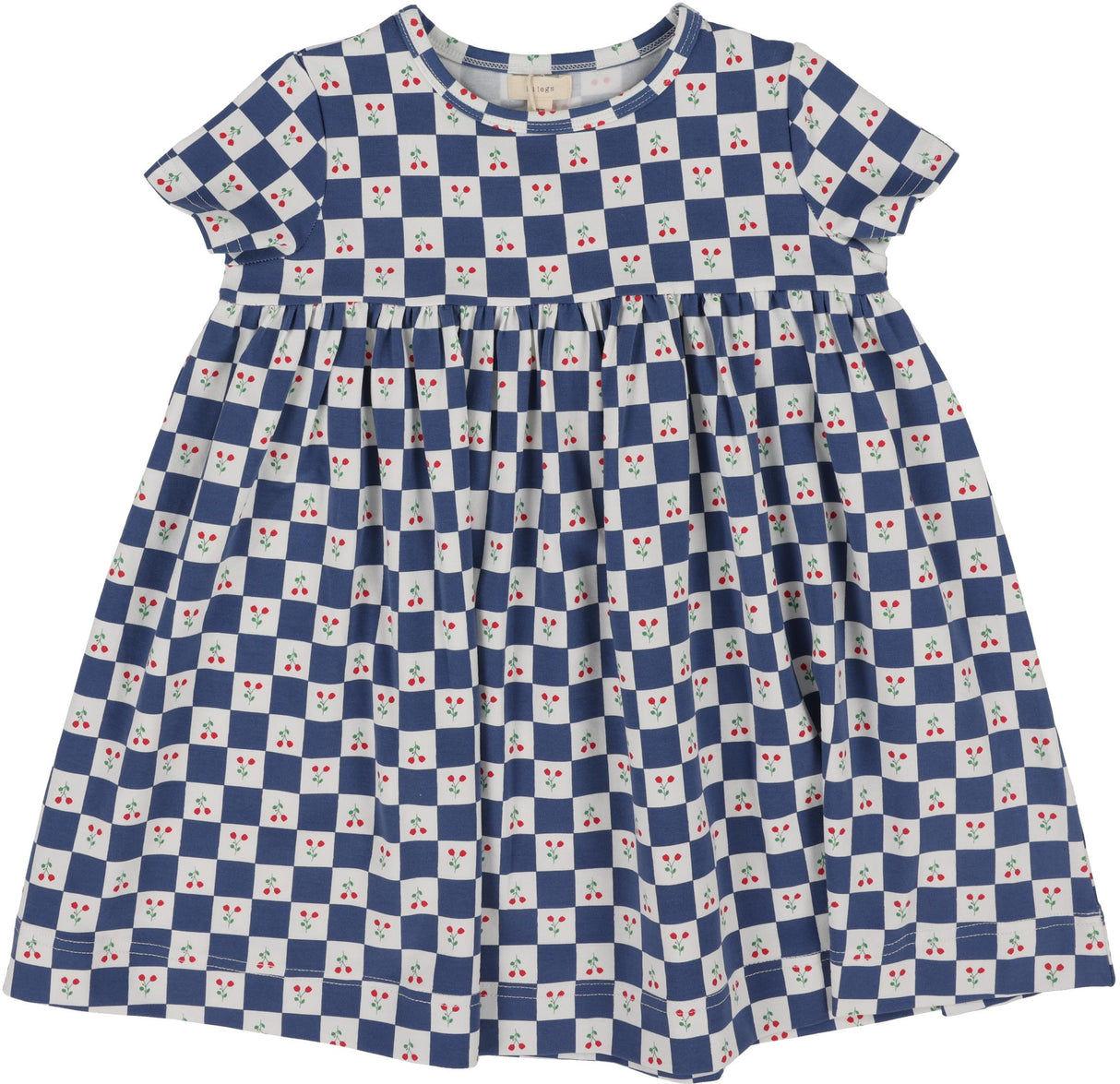 Lil Legs Print Collection Girls Checked Tulip Short Sleeve Dress - PCTDS