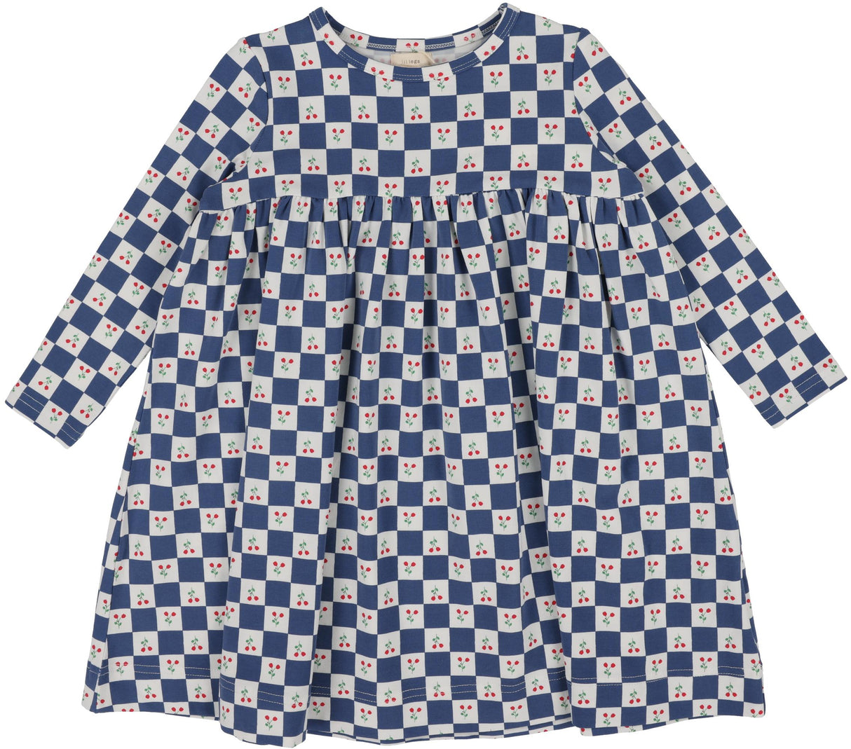 Lil Legs Print Collection Girls Checked Tulip Long Sleeve Dress - PCTDQ