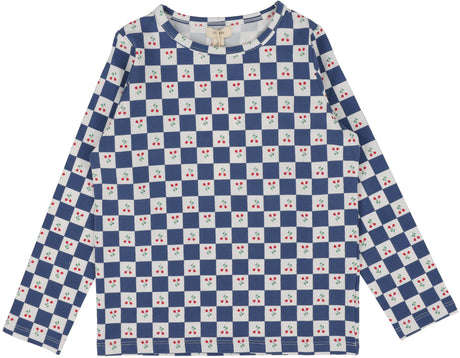 Lil Legs Print Collection Girls Checked Tulip Long Sleeve T-shirt Tee - PCCTQ