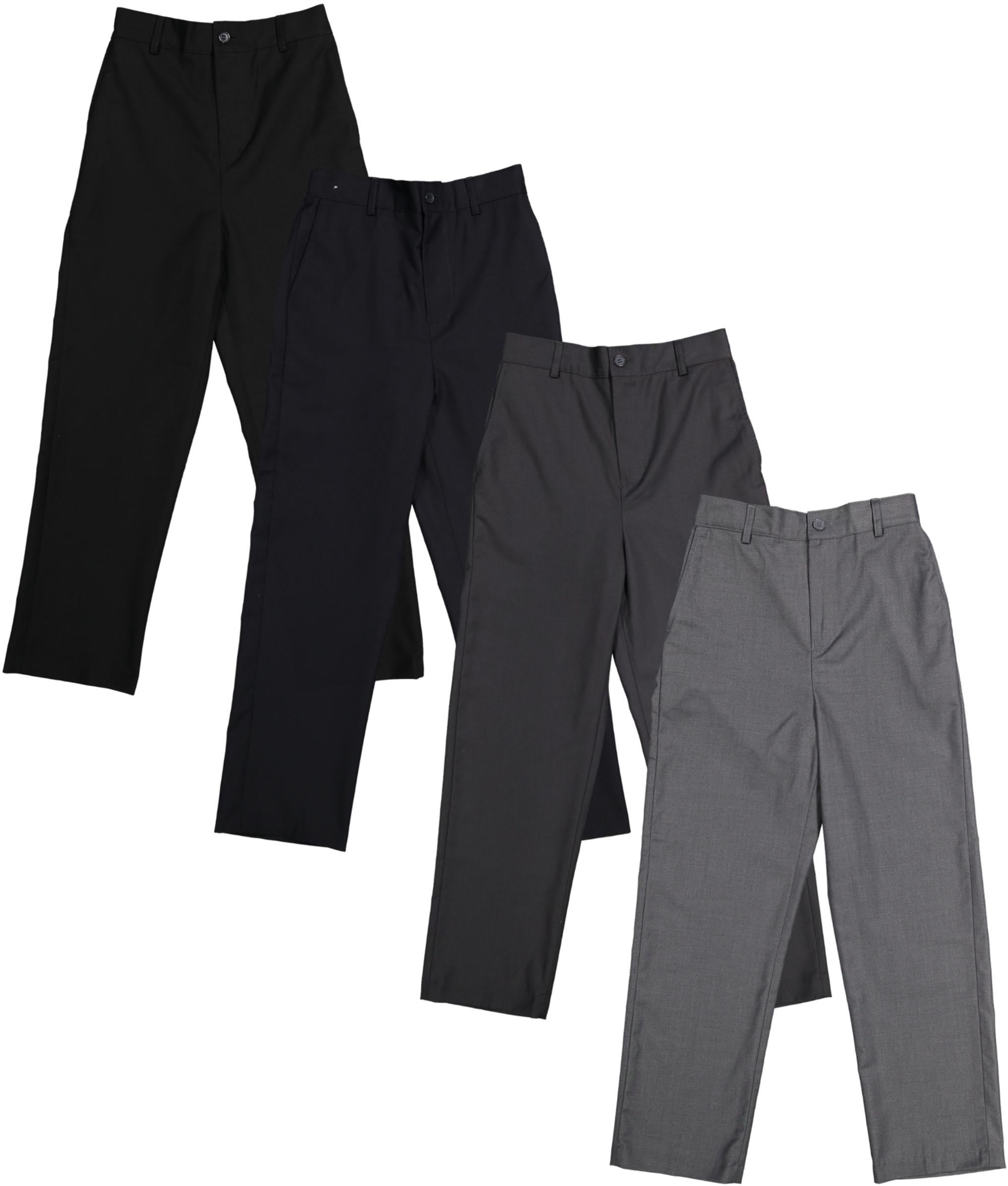 Boys A Khaki Uniform Flat Front Pants Husky Sizes 25 - 40