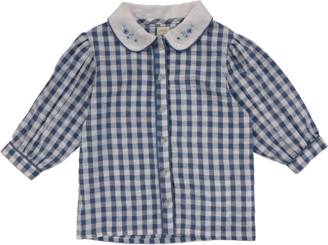 Analogie by Lil Legs Gingham Collection Girls 3/4 Sleeve Blouse - GGS