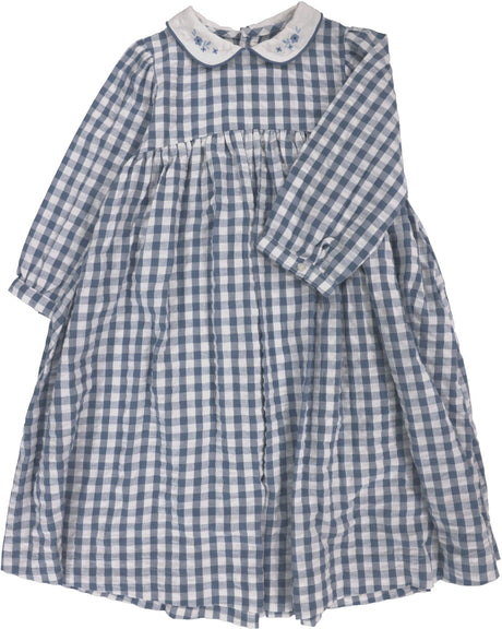 Analogie by Lil Legs Gingham Collection Girls 3/4 Sleeve Dress - GDQ