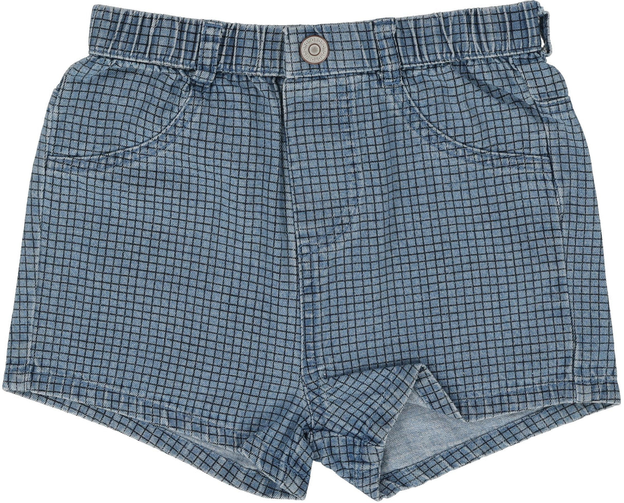 Analogie by Lil Legs Printed Denim Collection Boys Checked Shorts - PDCKS