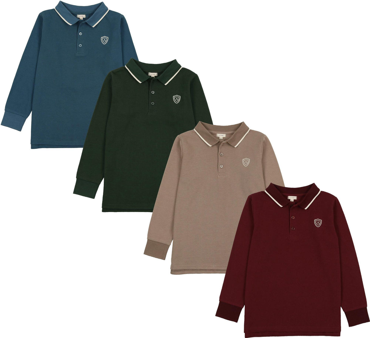 Lil Legs Boys Long Sleeve Logo Polo Shirt