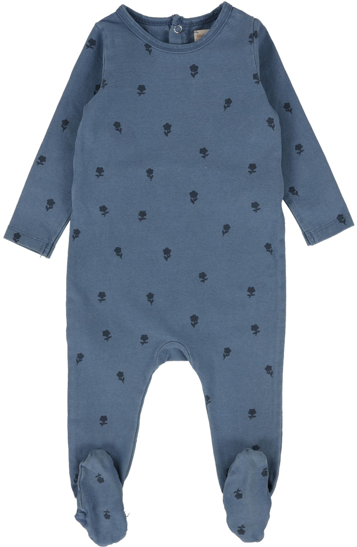 Analogie by Lil Legs Printed Denim Collection Baby Girls Floral Cotton Stretchie Footie - PDFF