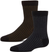 Memoi Boys Bicolor Dashline Dress Socks - MK-194