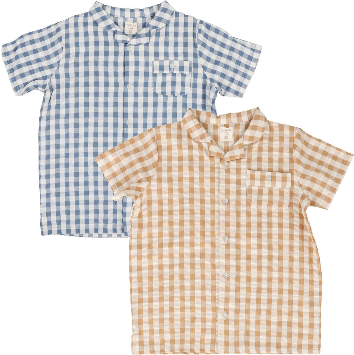 Analogie by Lil Legs Gingham Collection Boys Short Sleeve Dress Shirt - GCS