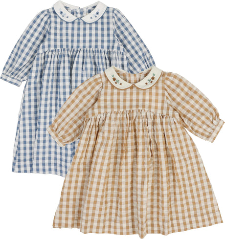 Analogie by Lil Legs Gingham Collection Girls 3/4 Sleeve Dress - GDQ