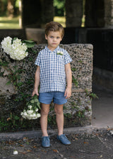 Analogie by Lil Legs Gingham Collection Boys Short Sleeve Dress Shirt - GCS