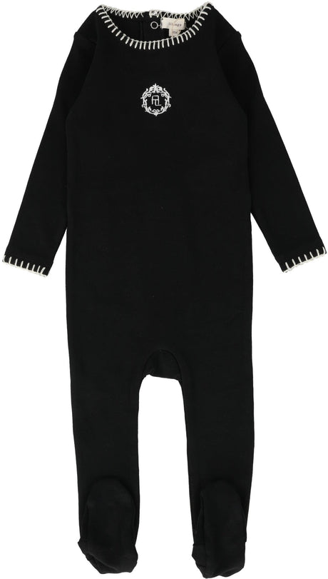 Lil Legs Loungewear Collection Baby Boys Girls Emblem Cotton Stretchie Footie - EMF