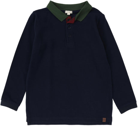 Lil Legs Boys Long Sleeve Colorblock Polo Shirt