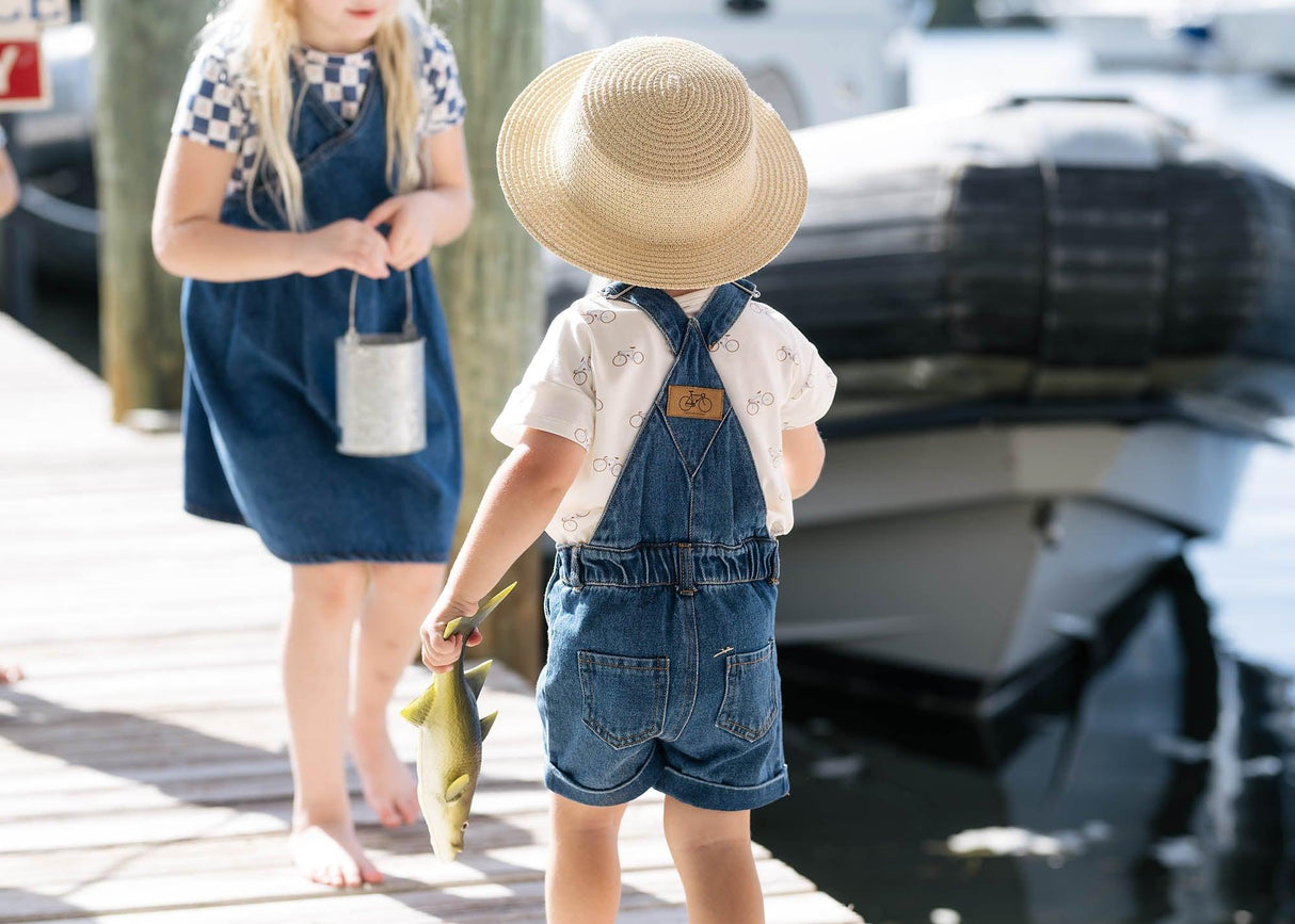 Analogie by Lil Legs Graphic Denim Collection Boys Girls Bicycle Overall - GDBO