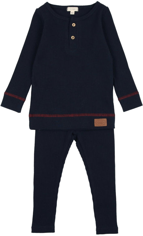 Lil Legs Ribbed Fashion Collection Baby Toddler Boys Girls Henley Set Outfit