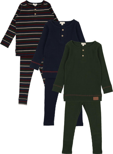 Lil Legs Ribbed Fashion Collection Baby Toddler Boys Girls Henley Set Outfit