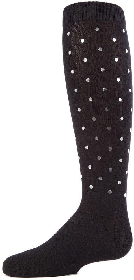 Memoi Girls Metallic Dot Knee High Socks - MKF-7011