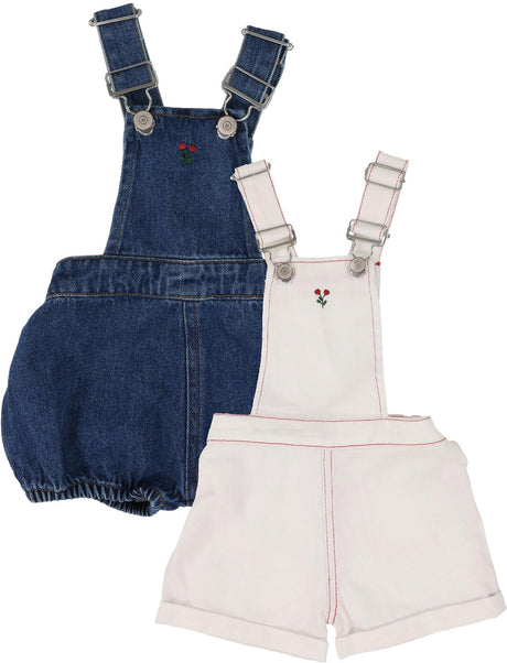 Analogie by Lil Legs Graphic Denim Collection Girls Cherry Floral Overall - GDCFO