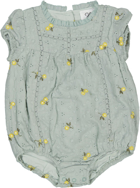 Hopscotch Baby Girls Eyelet Embroidered Romper - SB5CP7141O