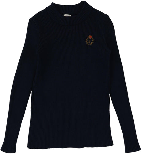 Analogie by Lil Legs Shabbos Collection Boys Girls Ribbed Crest Knit Mockneck Turtleneck