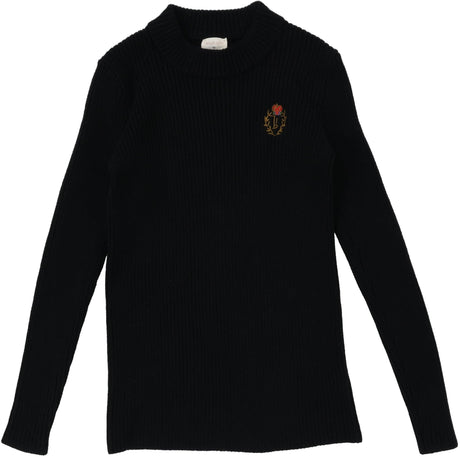 Analogie by Lil Legs Shabbos Collection Boys Girls Ribbed Crest Knit Mockneck Turtleneck