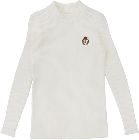 Analogie by Lil Legs Shabbos Collection Boys Girls Ribbed Crest Knit Mockneck Turtleneck